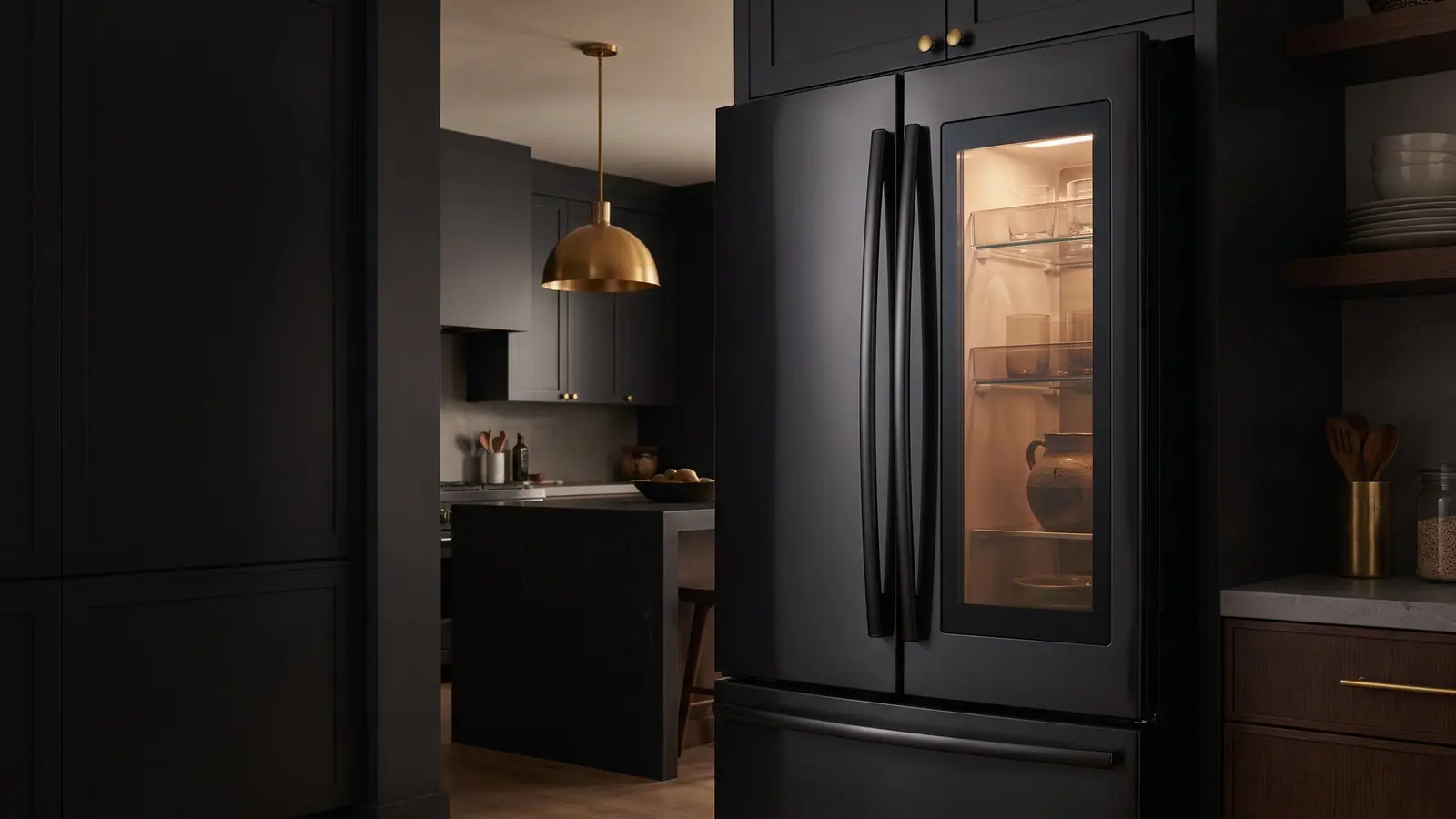 LG refrigeration, front-load laundry, ranges in a luxury kitchen