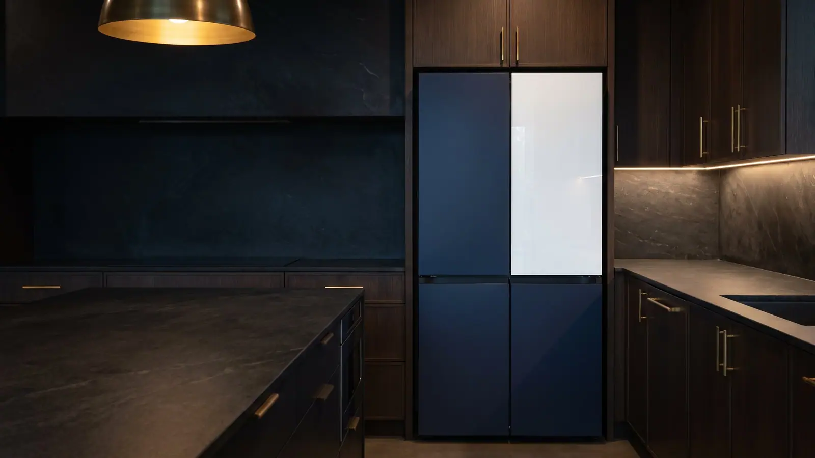 Samsung refrigeration, laundry, ranges in a luxury kitchen